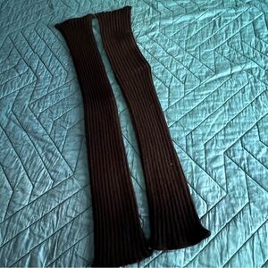 Vintage Black Ribbed Knit Leg Warmers - 80s